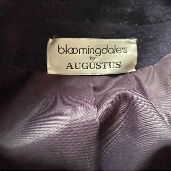 Vintage Bloomingdales by Augustus Navy Blue Wool Blend Oversized Blazer - Picture 6 of 7